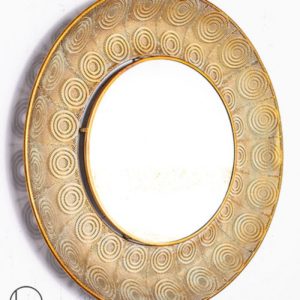 Golden Circle Bordered Mirror
