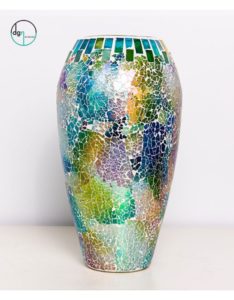 Green Mosaic Vase Short