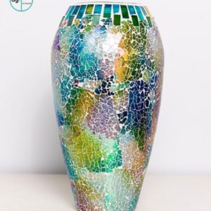 Green Mosaic Vase Short