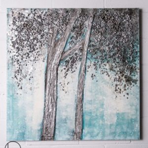 Silver Pebble Blue Painting